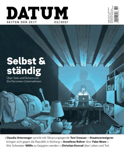 Vorschau Bild von "Selbst & ständig – Über Sein und Schein von
Ein-Personen-Unternehmen", Cover der Februarausgabe 2017 des
Monatsmagazins DATUM