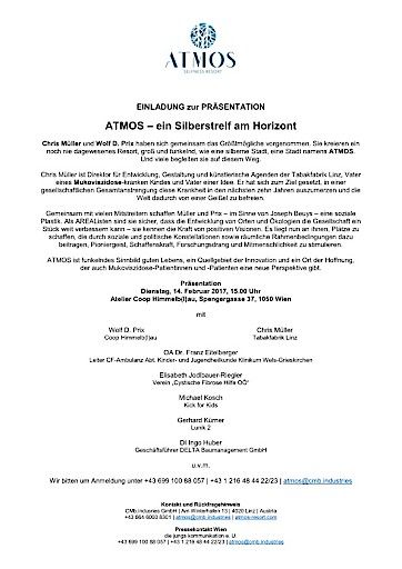 Vorschau Bild von Einladung zur Präsentation "ATMOS - Ein Silberstreif am Horizont" mit Wolf D. Prix und Chris Müller