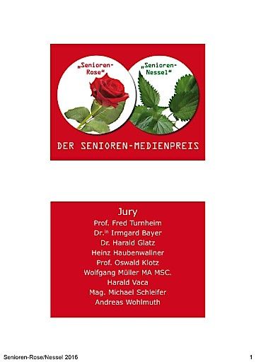 Vorschau Bild von Präsentation der Nominierten und Gewinner der Senioren-Rose und Senioren-Nessel 2016