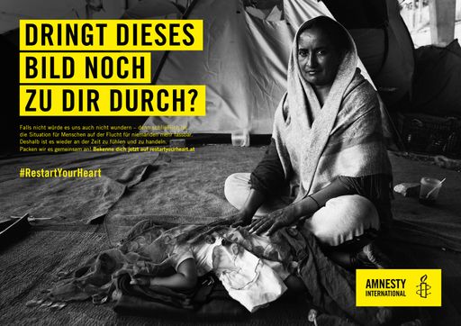 Dringt dieses Bild noch zu dir durch?
Kampagnensujet #RestartYourHeart Amnesty International