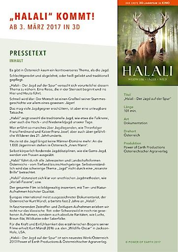 Vorschau Bild von Wesentliche Inhalte des 3D-Kinojagdfilms Halali.
