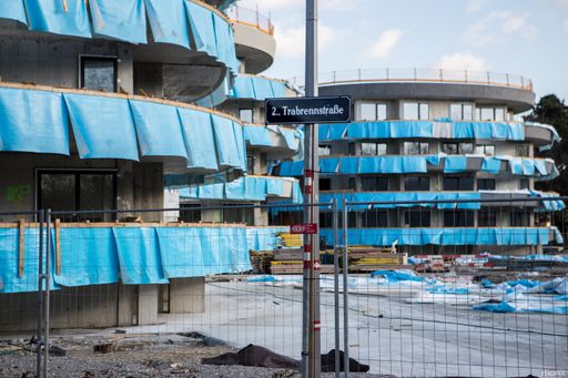 Vorschau Bild von Die Wohngebäude nach Plänen des steirischen
Architekten Thomas Pucher nehmen Form an.