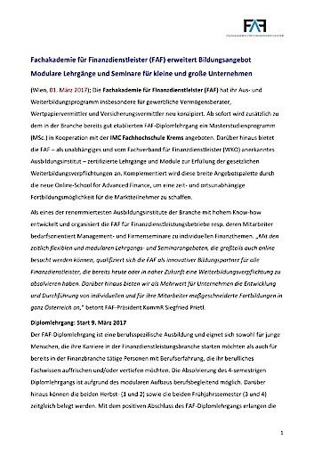 Vorschau Bild von PA - FAF-Ausbildungsprogramm2017