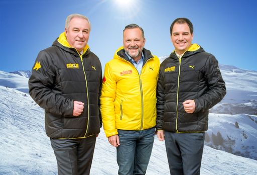 LangjährigeFörderer und Unterstützer des Schulskitags:
Landeshauptmann Hermann Schützenhöfer, Antenne Geschäftsführer
Gottfried Bichler, Landeshauptmann-Stellvertr. Michael Schickhofer