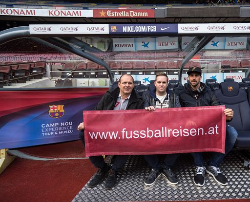 Vorschau Bild von Im Zuge einer von fussballreisen.at organisieren Reise zum
Stadtderby in Barcelona zwischen dem FC Barcelona und Espanyol
Barcelona wurde auch eine Stadionführung durch das legendäre Camp
Nou Stadion gebucht.