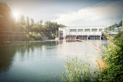 Wasserkraftwerk Danzermühl in Blick Richtung Norden
heute