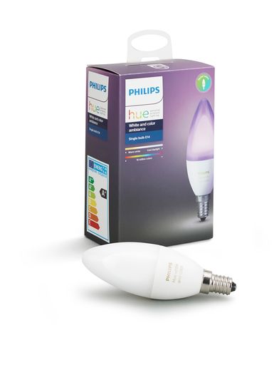 Vorschau Bild von Die neue Philips Hue Kerze mit der E14 Fassung ist
ab April im Handel und das in 2 Ausführungen: Als "White & Color
Ambiance" oder als "White Ambiance".