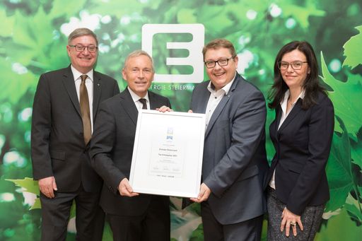 Freude über die Auszeichnung: Personalchef Guntram
Aufinger, Vorstandssprecher Christian Purrer, Vorstandsdirektor
Martin Graf und Personalentwicklerin Petra Pieber (v.l.n.r.)