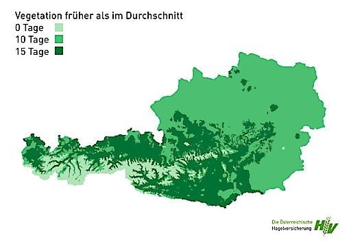 Vorschau Bild von Vegetationsverlauf in Österreich früher als im Durchschnitt