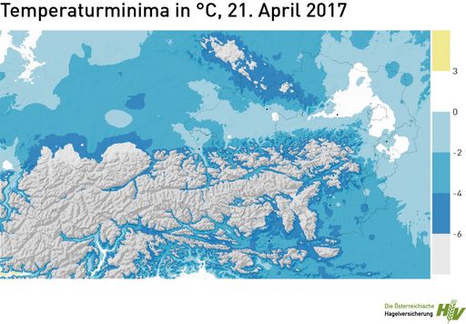 Vorschau Bild von Temperaturminima in °C, 21.4.2017