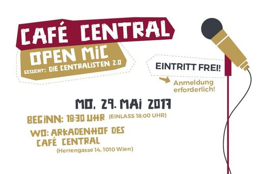  29.05.2017 Flyer Cafe Central Open Mic
