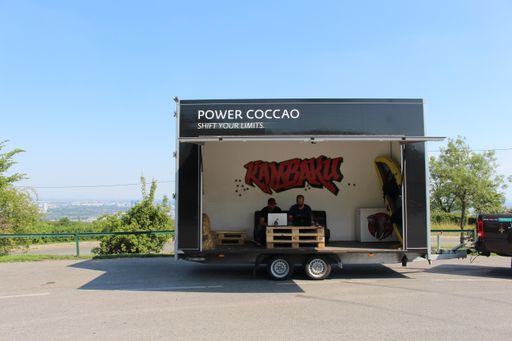Das mobile Büro mit Aussicht am Cobenzl.