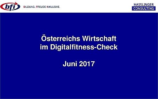  Österreichs Wirtschaft im Digitalfitness-Check. Studie, für die Hasslinger Consulting im Auftrag des BFI Wien österreichweit mehr als 300 Führungskräfte in unterschiedlichen Branchen befragt hat.