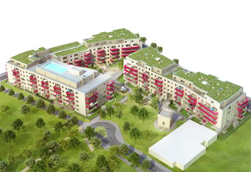 Übersicht zum Wohnbauprojekt auf den ehemaligen
Brauerei Gründen