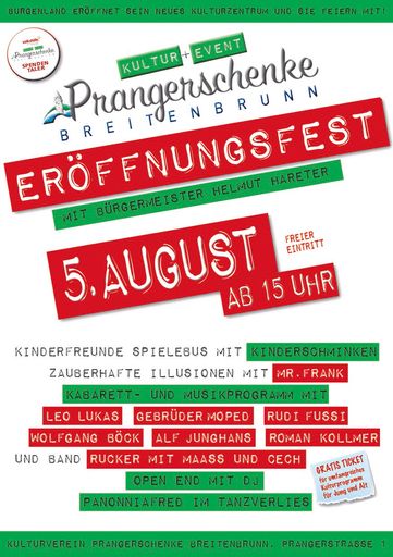  Prangerschenke Eröffnungsplakat