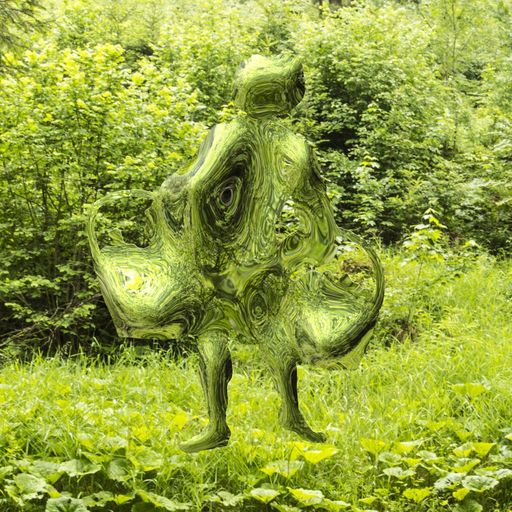  Mit der Ausstellung „Geisterformen“ designten die beiden Künstler
Schmuckstücke zum Thema Glas und Glasproduktion in vergangenen
Zeiten und ließen neben Glasflaschen auch Glasbläser auf
jahrzehntealten Zeichnungen in dreidimensionaler Form
wiederauferstehen. Die rund zwei Meter hohen Skulpturen aus
bespiegeltem Edelstahl, spiegeln durch ihre Rundungen die Umgebung
in verzerrter Form – „so ergeben sich geisterhafte Formen“.