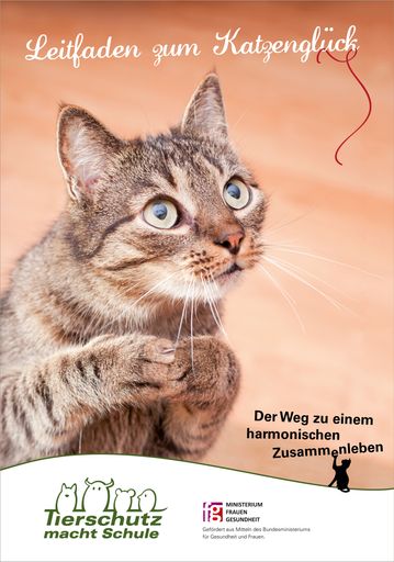Vorschau Bild von Cover der Broschüre "Leitfaden zum Katzenglück" vom
Verein "Tierschutz macht Schule": Bestellung für Tierheime und
Privatpersonen unter: www.tierschutzmachtschule.at