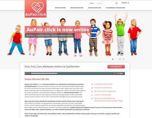Vorschau Bild von Titelseite Website www.aupair.click - Finden Sie
Ihr passendes AuPair oder eine Gastfamilie