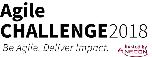 Die Abbildung zeigt das Logo der Agile Challenge 2018 - hosted by
ANECON