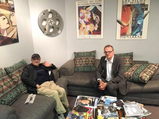 Der österreichische Filmemacher Bernhard Kammel
anlässlich der Weltpremiere seines Films "Elysium Hernalsiense" mit
Serge Losique, dem Präsidenten des Festival des Films du Monde de
Montréal.