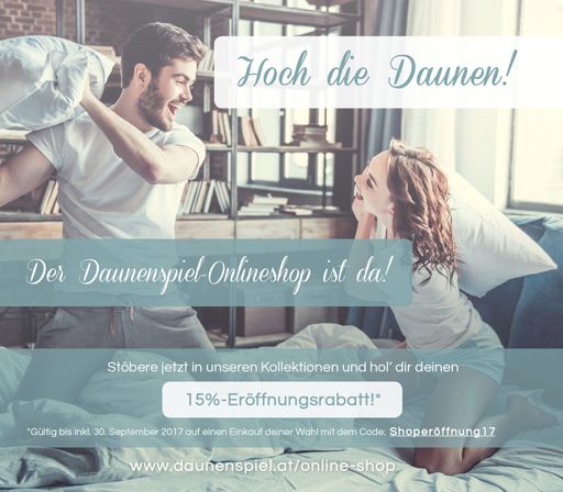  Hoch die Daunen! Der Daunenspiel-Online-Shop ist da