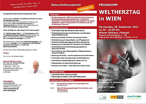  "Weltherztag in Wien" - offizieller Veranstaltungsfolder Publikumsveranstaltung