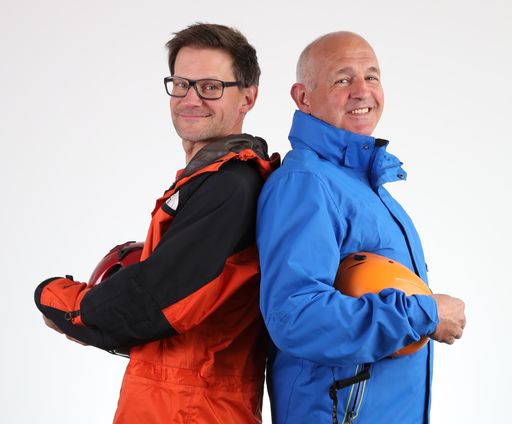 TV-Publikumslieblinge David Oberkogler (l) und
Fritz Egger als Jungunternehmer und Mentor auf der Suche nach mehr
Zeit im Geschäftsleben. http://www.tuv.at/mehrdrin