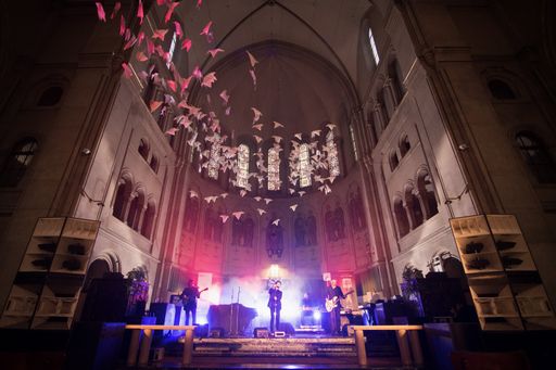 Black Palms Orchestra, einer von über 100
Live-Acts, am Samstag in der Canisius Kirche.