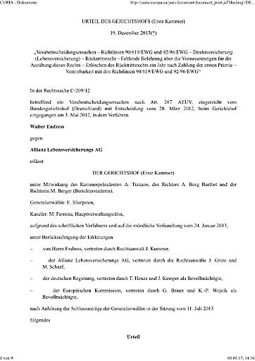 Vorschau Bild von EuGH-Urteil vom 19.12.2013