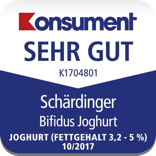 Vorschau Bild von Schärdinger Bifidus Joghurt wurde mit SEHR GUT
ausgezeichnet vom VKI ausgezeichnet