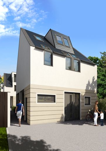 Vorschau Bild von Schaubild des freistehenden Einfamilienhauses mit
Garten und Terrasse.