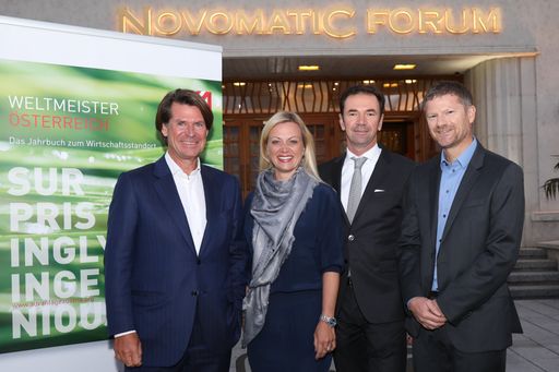 http://www.apa-fotoservice.at/galerie/10274 Im
Bild: Ing. Robert Schächter (Vorstandsvorsitzender Österreichische
Staatsdruckerei Holding), Dr. Monika Poeckh-Racek
(Vorstandsvorsitzende ADMIRAL Casinos & Entertainment AG), Mag.
David Bachmann (CMO Aussenwirtschaft Austria), Dr. Markus
Schröcksnadel )(Vorstandsmitglied und CEO feratel media technologies
AG)
