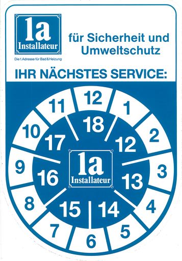 Thermen-Pickerl: Die 1a-Installateure bieten
österreichweit ein jährliches Thermenwartungsservice.