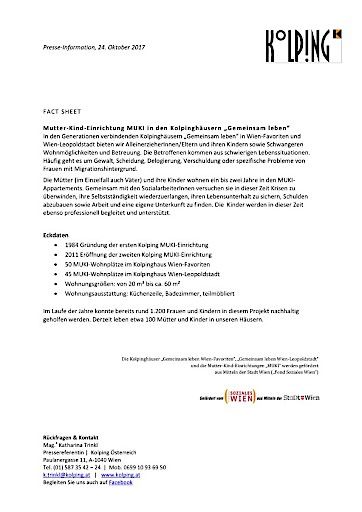 Vorschau Bild von Fact Sheet: "Mutter-Kind-Einrichtungen" von Kolping Österreich