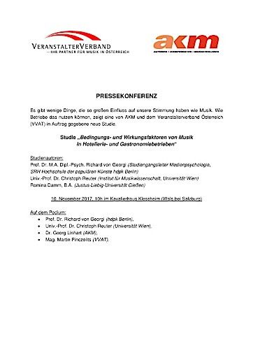 Vorschau Bild von Presseunterlage zu PK am 10.11.2017 Gastronomiestudie AKM VVAT
