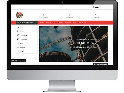Vorschau Bild von Sonderwunsch Meister Screenshot - Kundenansicht Startseite Demo Version