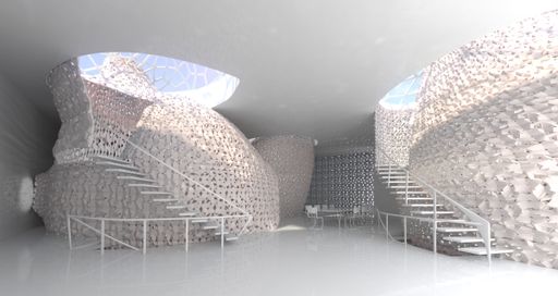 Projekt 3D Printed House 1.0 als Beispiel für die neuen
Möglichkeiten in der Freiform Architektur.