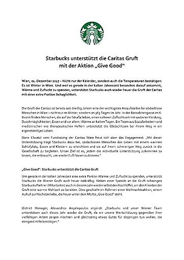 Vorschau Bild von Starbucks Red Cup Charity Aktion Give Good