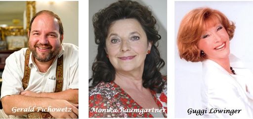 Im Bild v.l.n.r.: Gerald Pichowetz, Monika
Baumgartner, Guggi Löwinger (c) OperettenSommer Kufstein