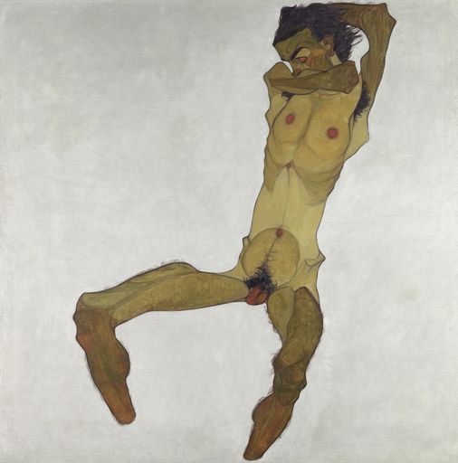  EGON SCHIELE, Sitzender Männerakt
(Selbstdarstellung), 1910 © Leopold Museum, Wien