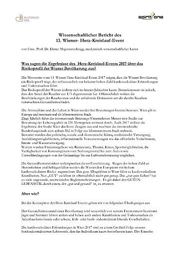 Vorschau Bild von Medizinisch wissenschaftliche Auswertung 13. Wiener Herz Kreislauf Event 2017
