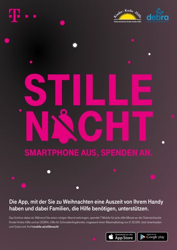„Stille Nacht“-App von T-Mobile zählt lautlose
Smartphone-Minuten von Mobilfunkkunden aller österreichischen
Betreiber.