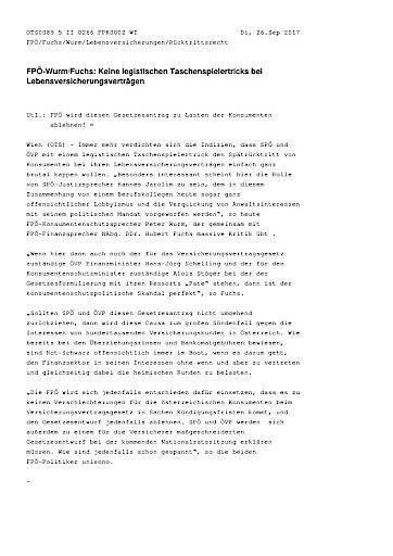 Vorschau Bild von FPÖ-APA Meldung 26.09.2017 OTS0089 5 II 0266 FPK0002 WI