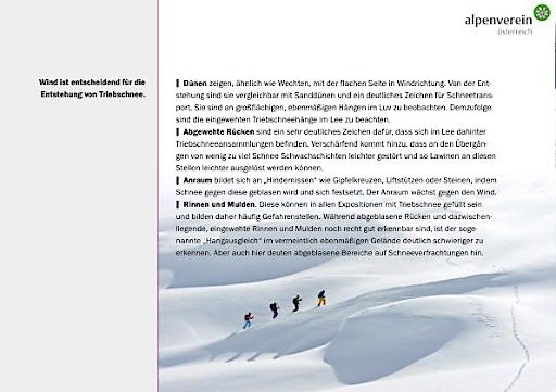 Vorschau Bild von Windzeichen. Leseprobe aus dem "Booklet Skitouren" des Alpenvereins.
