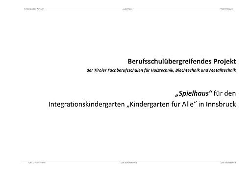 Vorschau Bild von Projektdaten zum Spielhaus