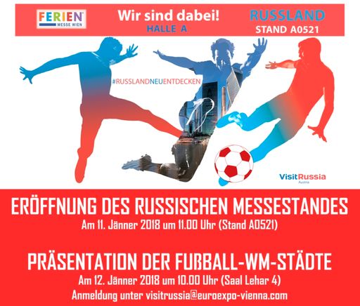 Banner zur Russlands Teilnahme an der Ferienmesse
Wien 2018