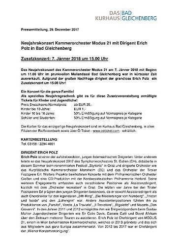 Vorschau Bild von Pressemitteilung Neujahrskonzert Modus 21