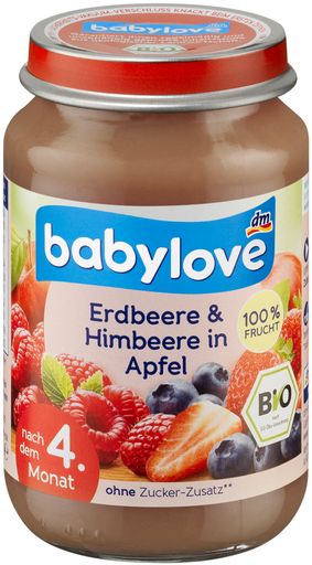 babylove Erdbeere & Himbeere in Apfel nach dem 4.
Monat