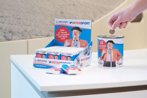 Ab jetzt Gutes tun und im nächsten INTERSPORT Shop
für Rote Nasen spenden