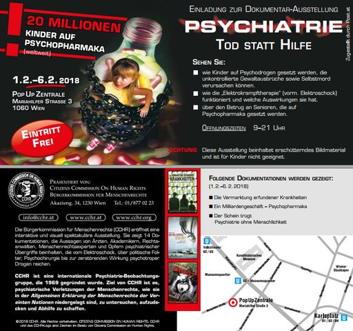 Ankündigung zur Sonderausstellung "Psychiatrie - Tod statt Hilfe"